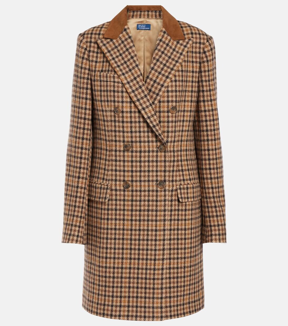 

Пальто из шерсти с узором «гусиная лапка» Polo Ralph Lauren, цвет country plaid
