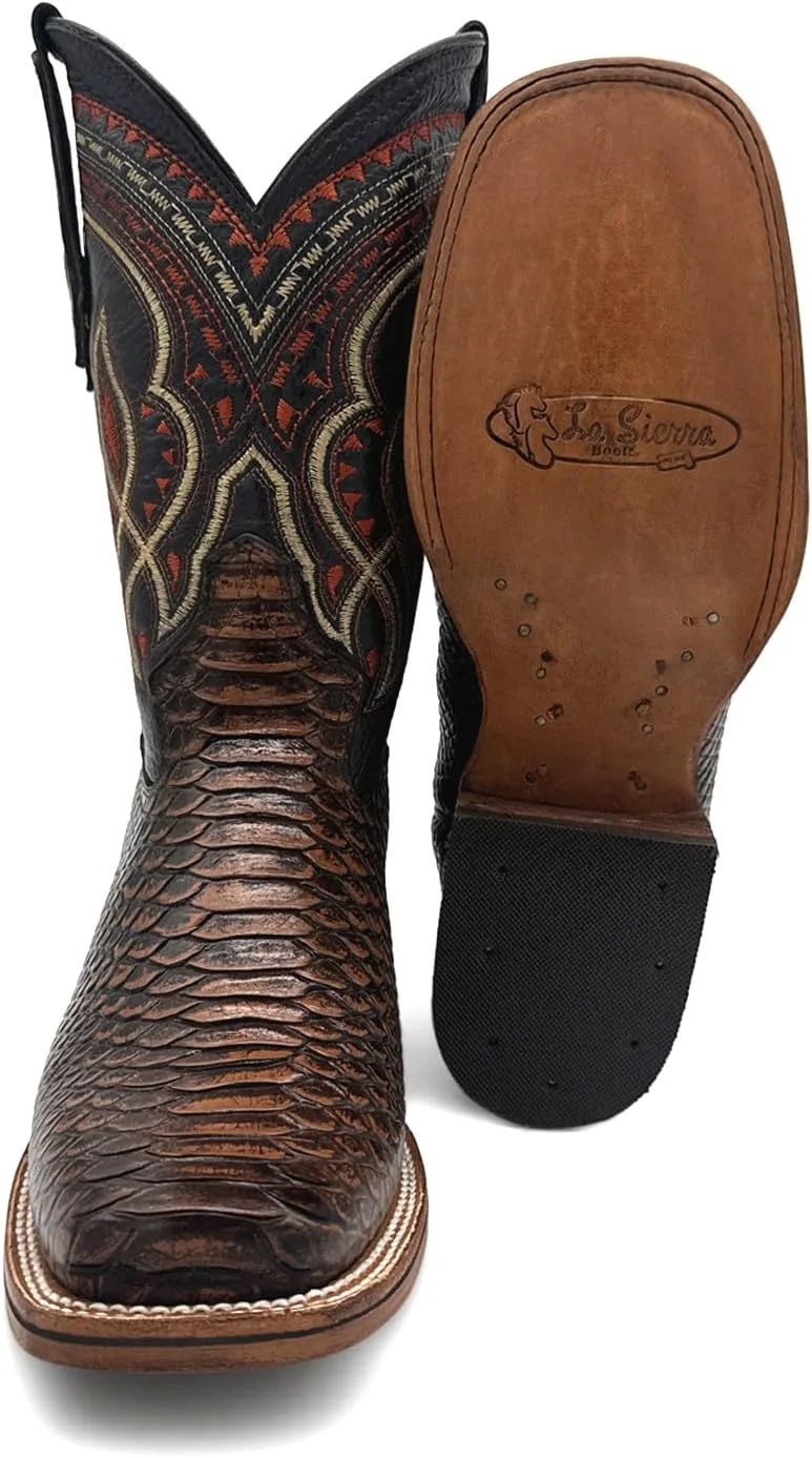 

Мужские вестерн-бутсы The Western Shops из настоящей кожи с экзотическим змеиным принтом и квадратным носком