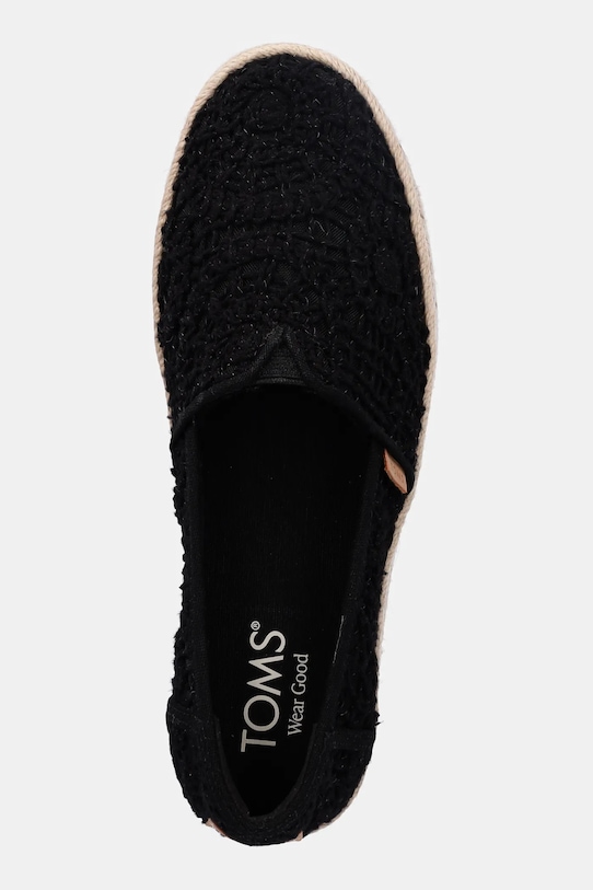 Эспадрильи с кружевной вязкой Toms, черный — фото 4