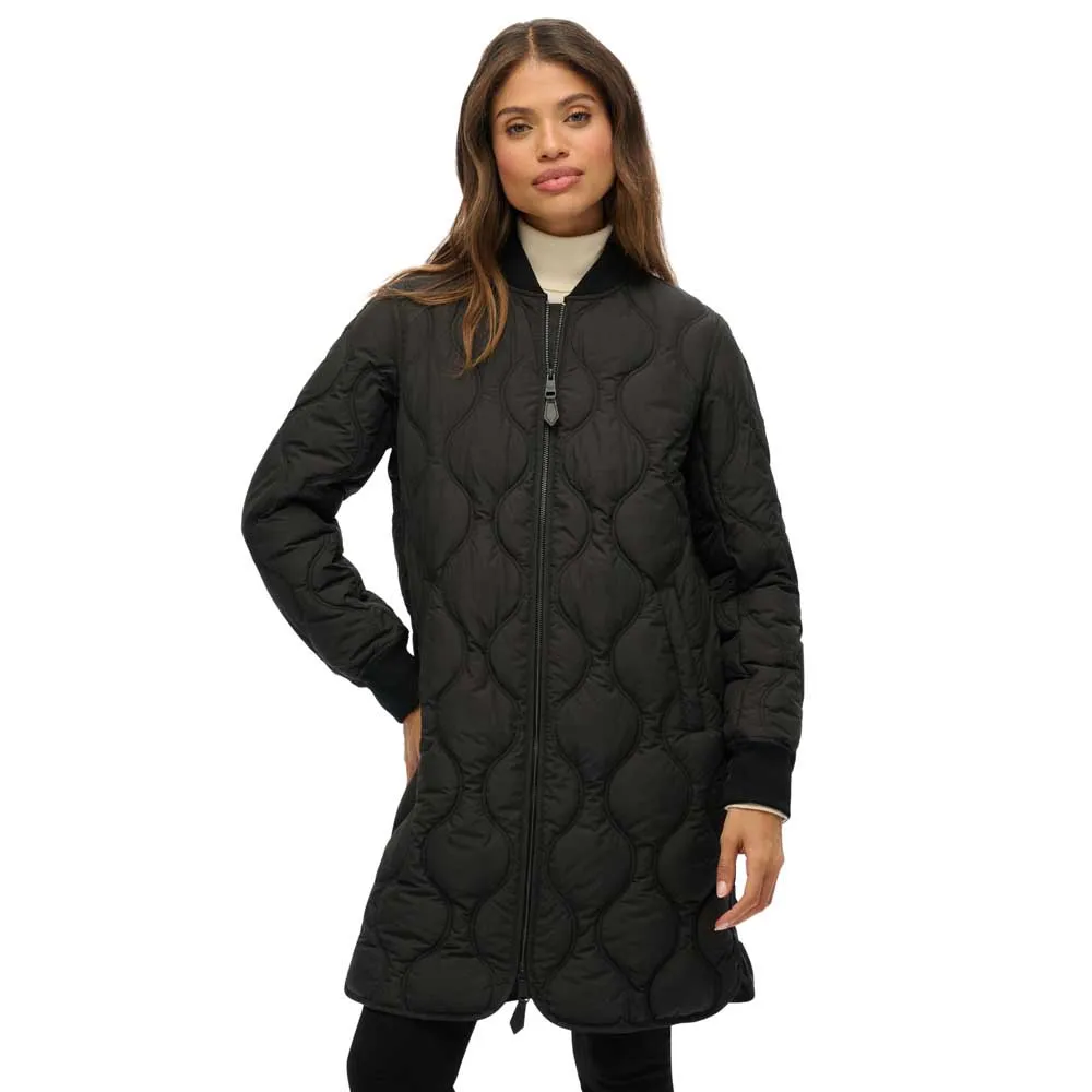 

Куртка Superdry Long Quilted Liner, черный