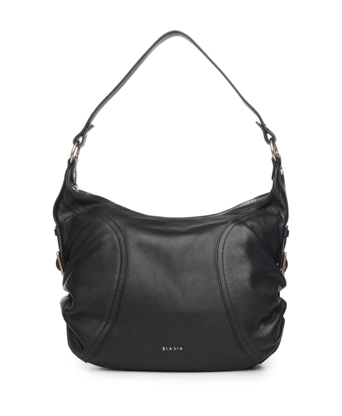 

Черная кожаная женская сумка Biasia, черный