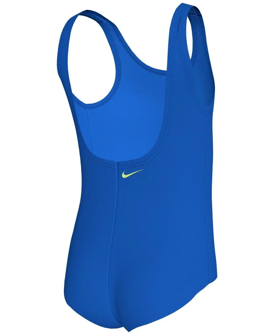 Детский купальник с цветочным принтом и U-образной спинкой, размер 4-6X Nike, синий crystal — фото 2