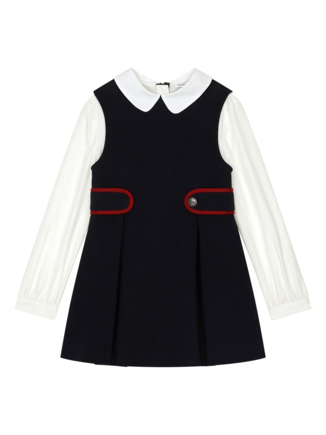 

Dolce & Gabbana Kids поплиновое платье из пике, синий