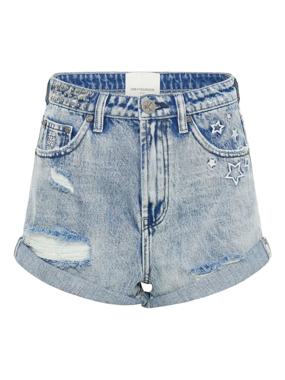 

Шорты Bandits с эффектом потертости и заклепками One Teaspoon, синий