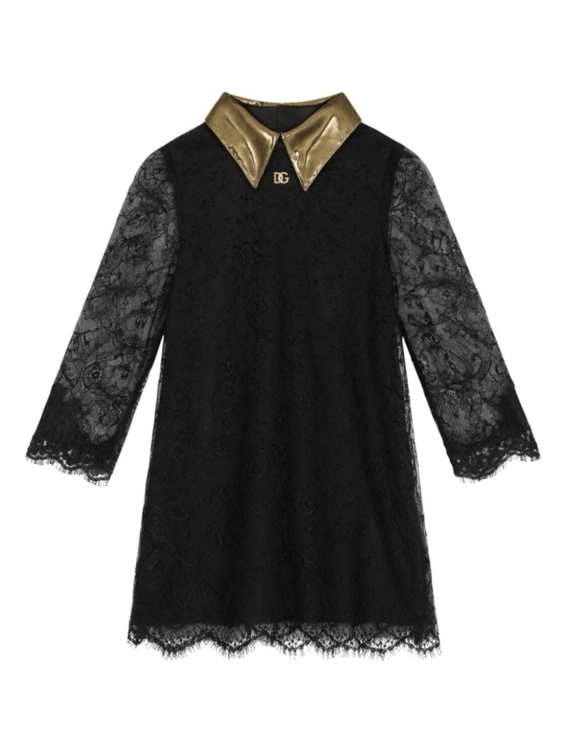 

Dolce & Gabbana кружевное платье с длинными рукавами, черный