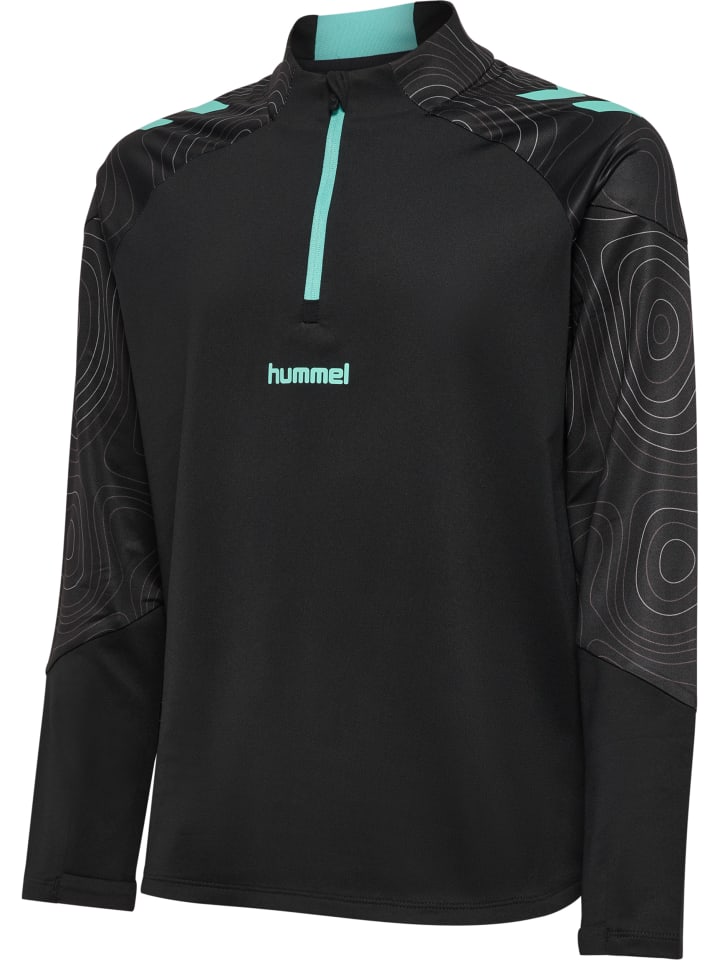 Hummel Детская толстовка Hmlblaze с застежкой-молнией до середины груди, черно-синяя — фото 4