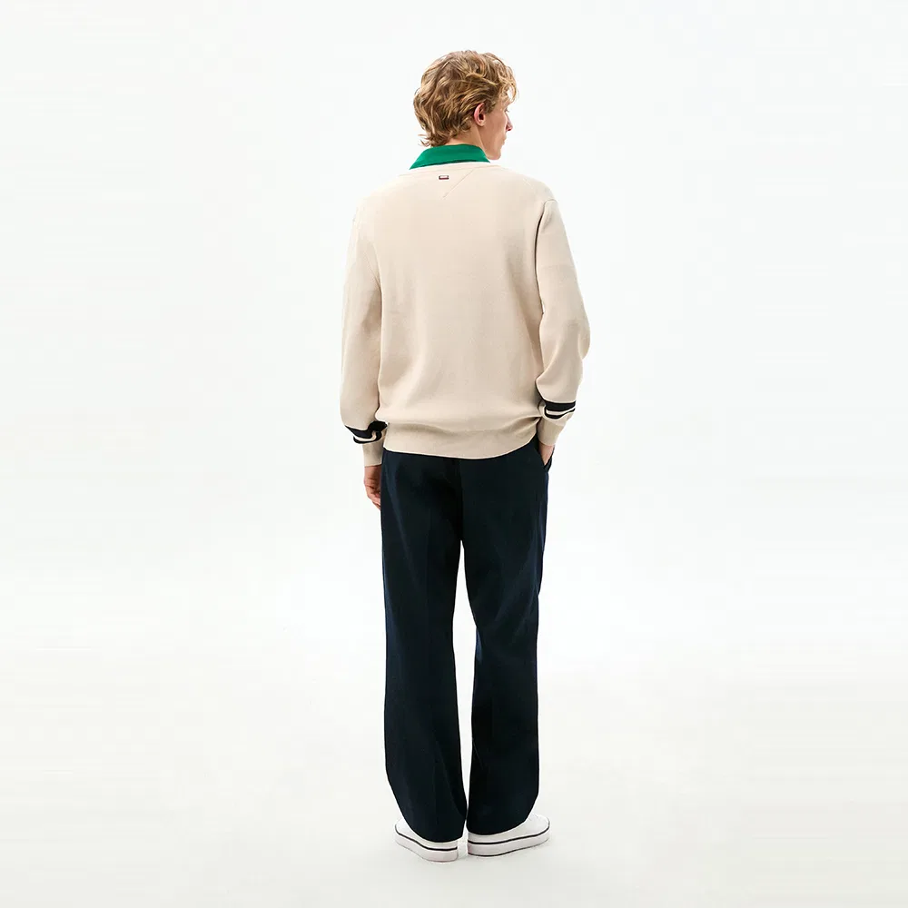 Мужской кардиган с круглым вырезом цвета айвори от Tommy Hilfiger — фото 3