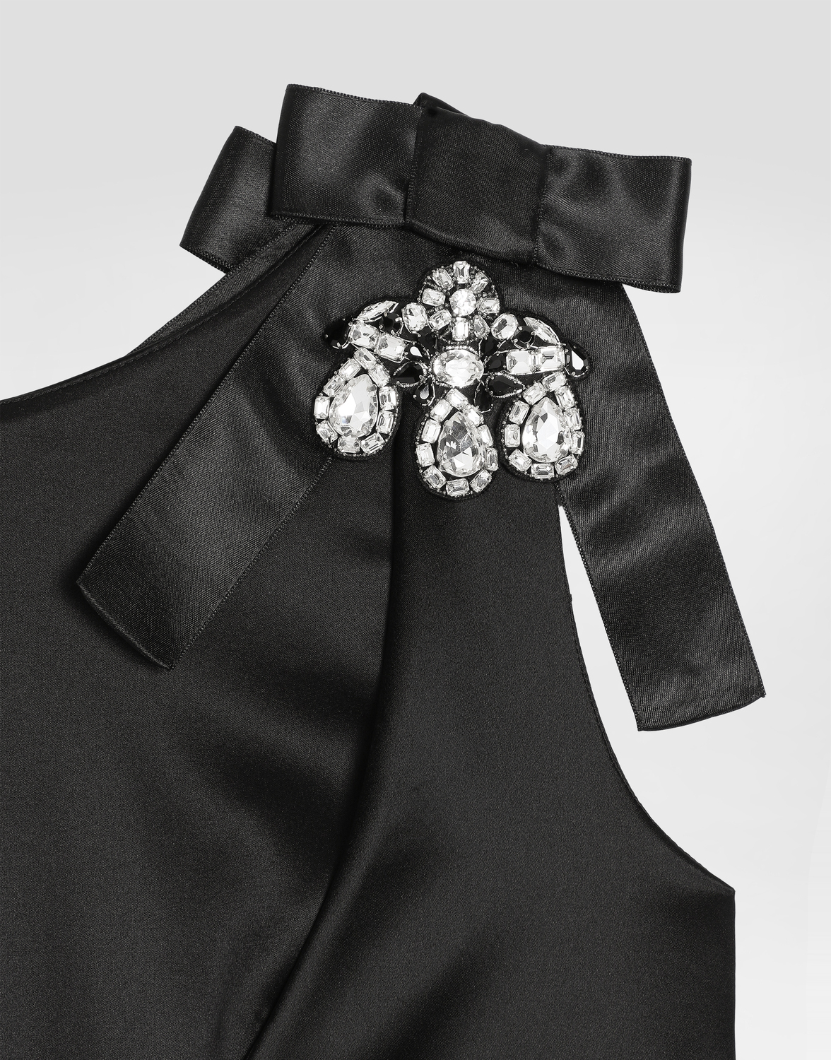 Платье из стрейч-сатина Dolce & Gabbana, черный — фото 4