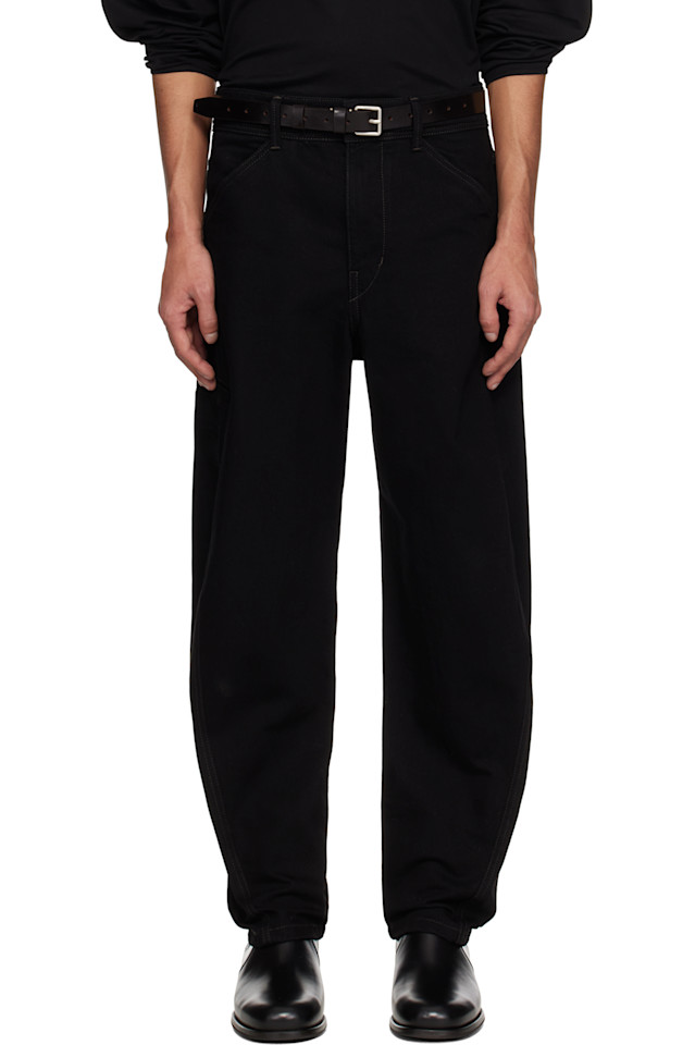 

Джинсы в стиле workwear с эффектом скручивания Lemaire, черный