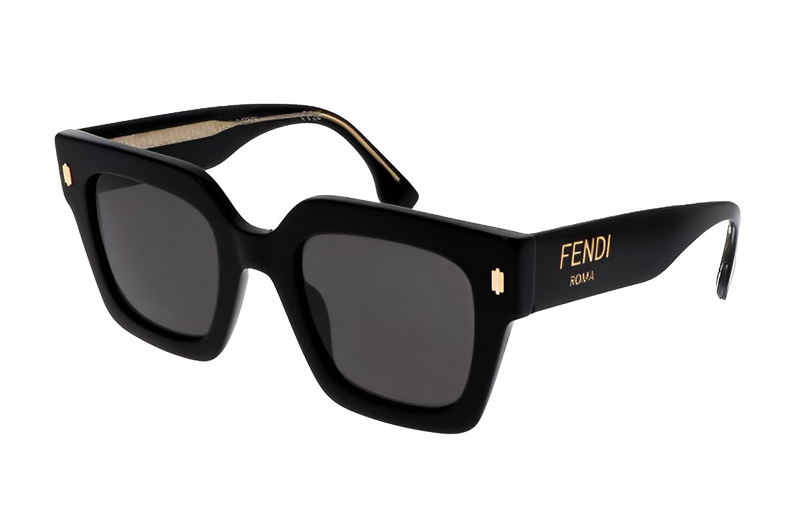 FENDI Солнцезащитные очки квадратной формы, Black — фото 3