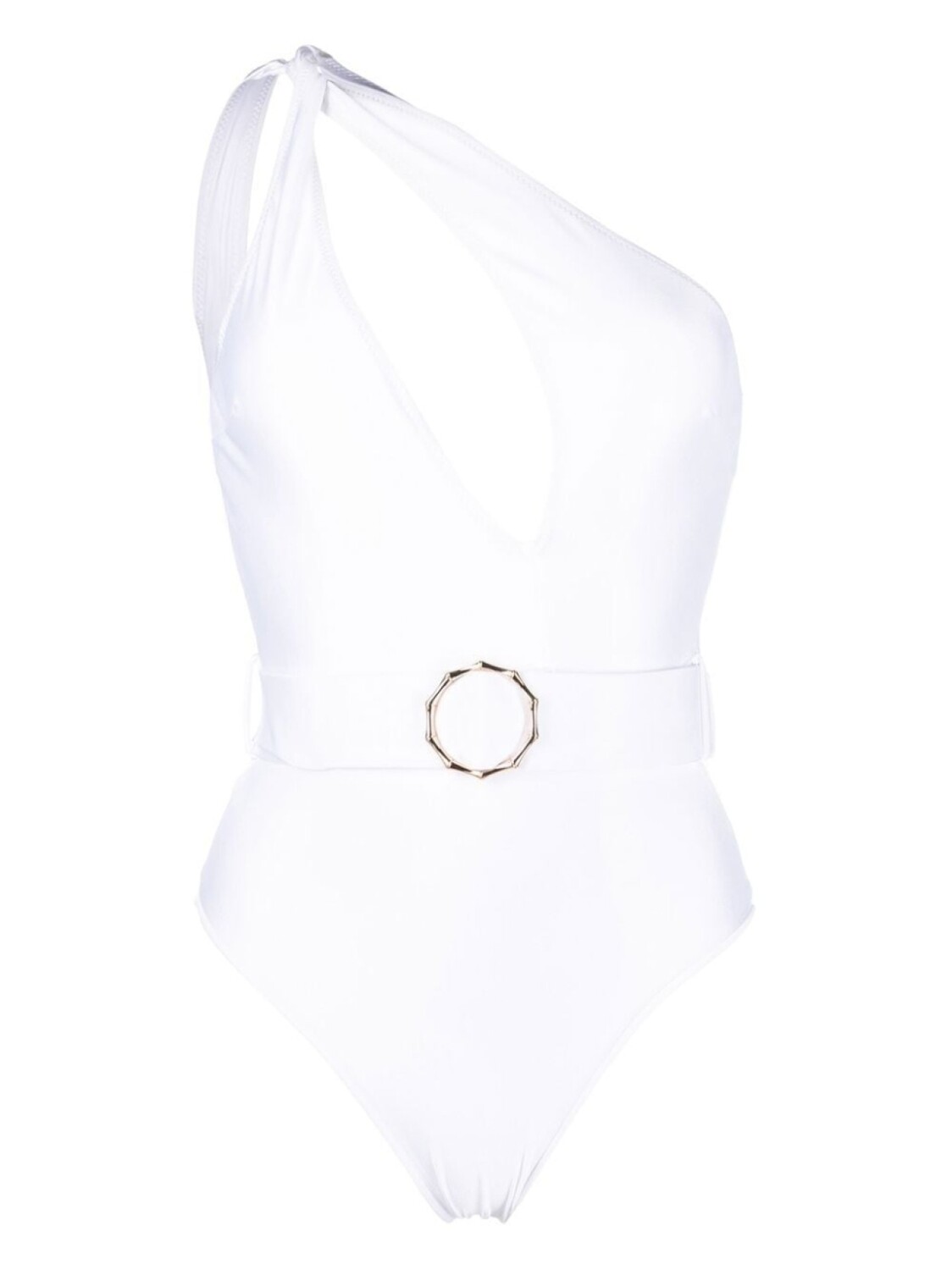 

Noire Swimwear купальник с вырезом и поясом, белый