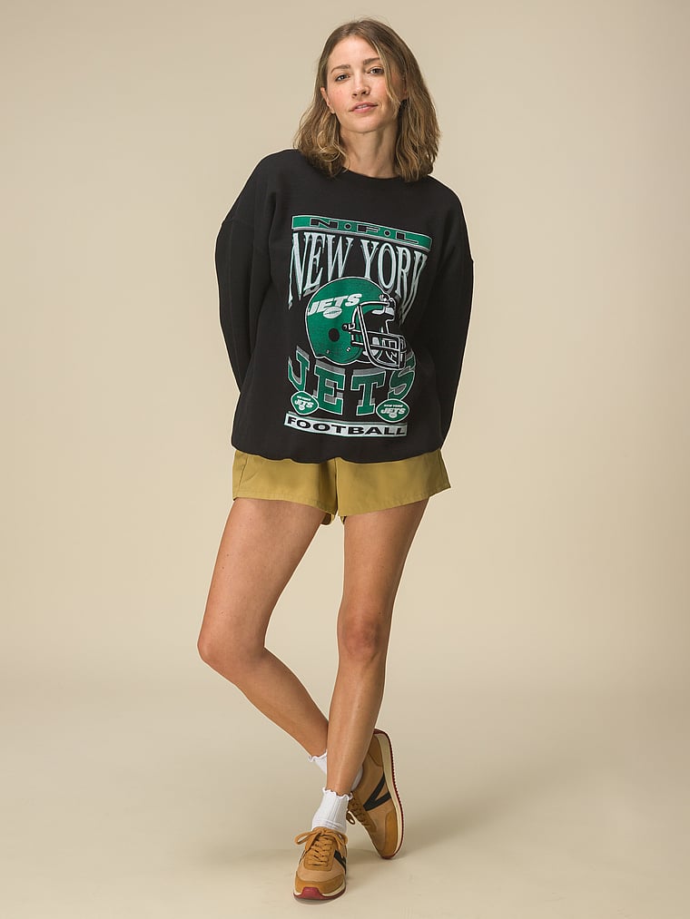 

Флисовая толстовка с изображением шлема Jets Junk Food Clothing, black-jets