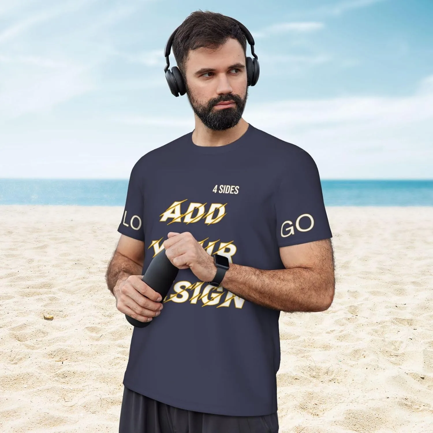 Футболка мужская Custom T Shirts с принтом на 4 сторонах — фото 3