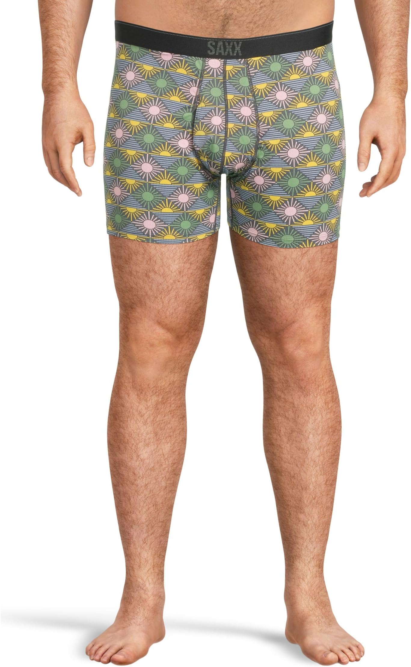 

Боксеры SAXX UNDERWEAR Quest Quick Dry Mesh Boxer Brief Fly, цвет Rise And Shine/Ebony