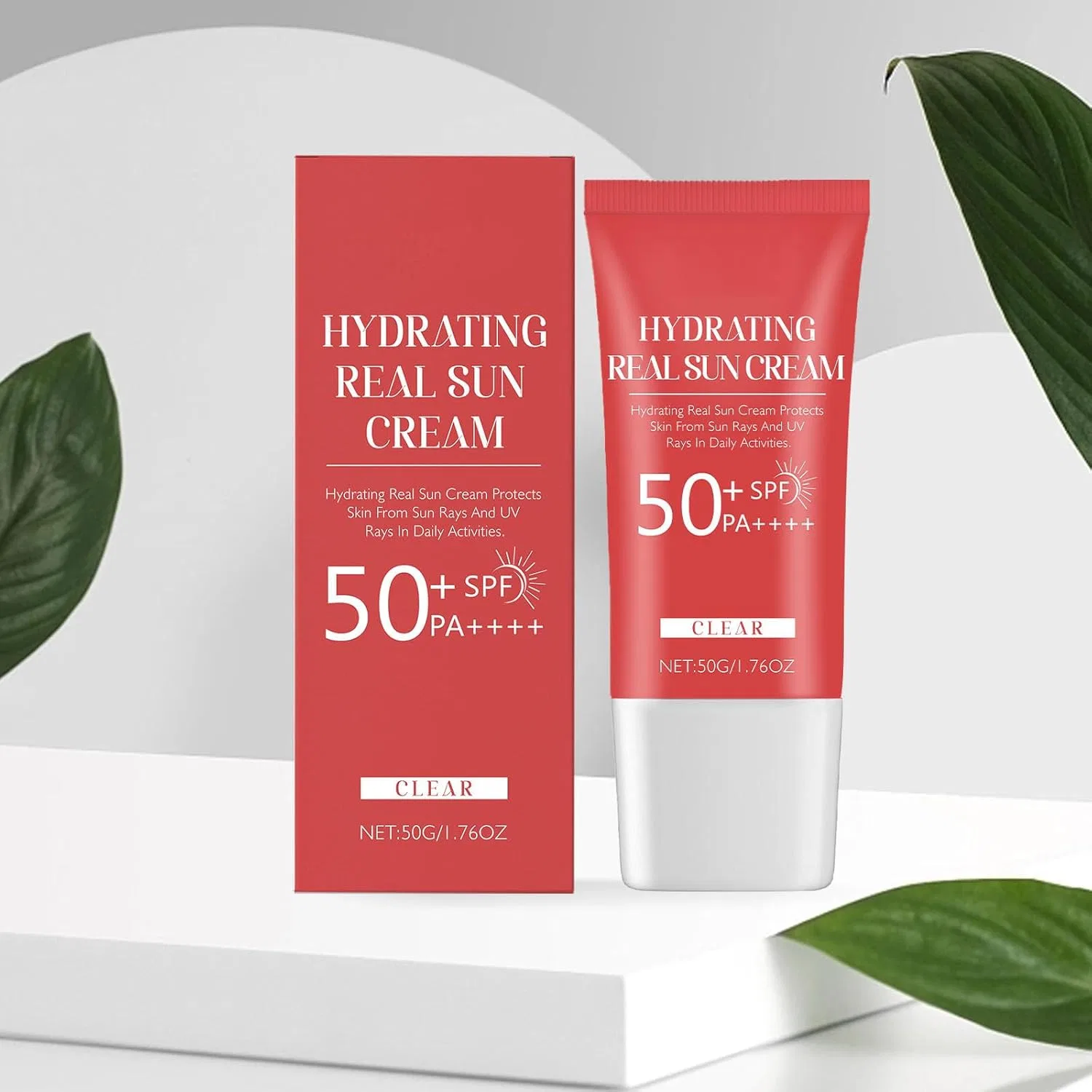 Солнцезащитный крем Red Real Sun Cream SPF 50+ PA++++ Generic 1 шт. 80 г красный — фото 4