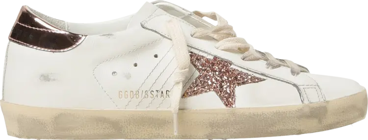 Кроссовки Golden Goose Wmns Superstar 'White Peach Pink Glitter', белый