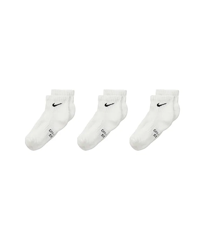 Носки тренировочные Performance Cushioned Dri-FIT Quarter Nike Kids, White/Black — фото 2