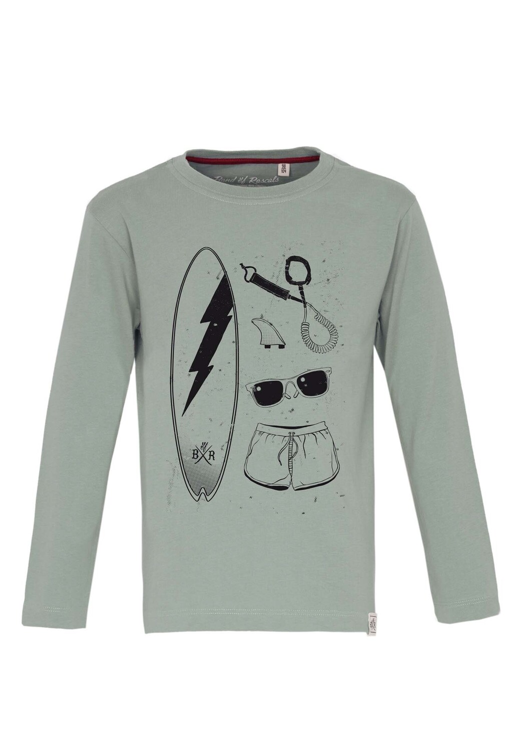 

Лонгслив Band of Rascals Surf Parts, цвет moos