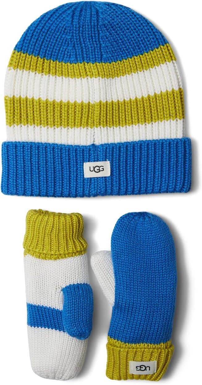 

Перчатки Ugg Color-Block Beanie and Mittens Set, цвет Dive Multi