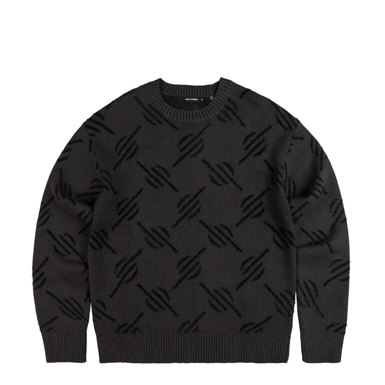 

Свитер tevin monogram knit sweater Daily Paper, черный