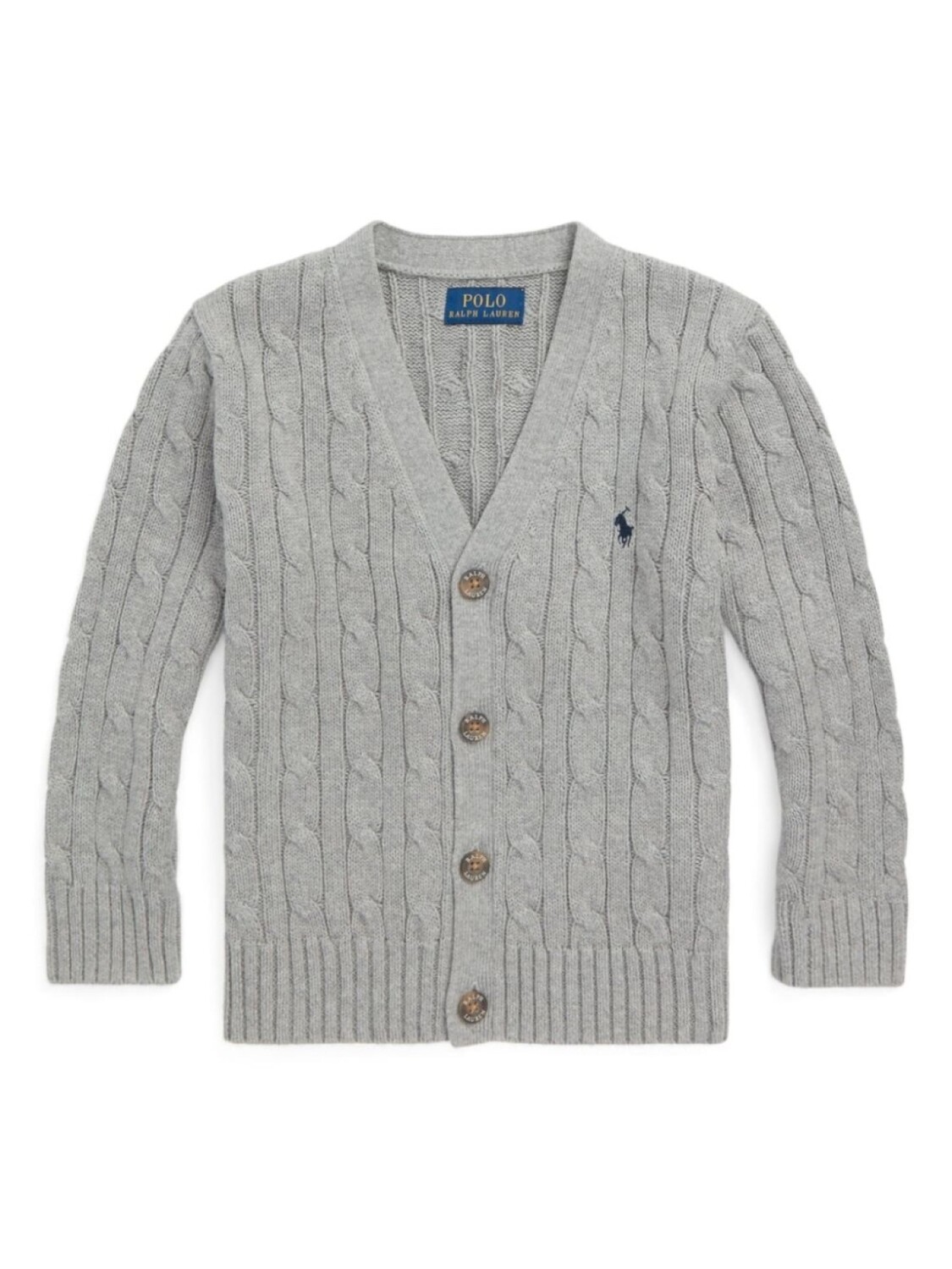 

Ralph Lauren Kids кардиган с вышивкой Polo Pony, серый