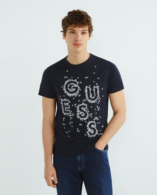 

Мужская футболка с короткими рукавами и буквами Guess, белый
