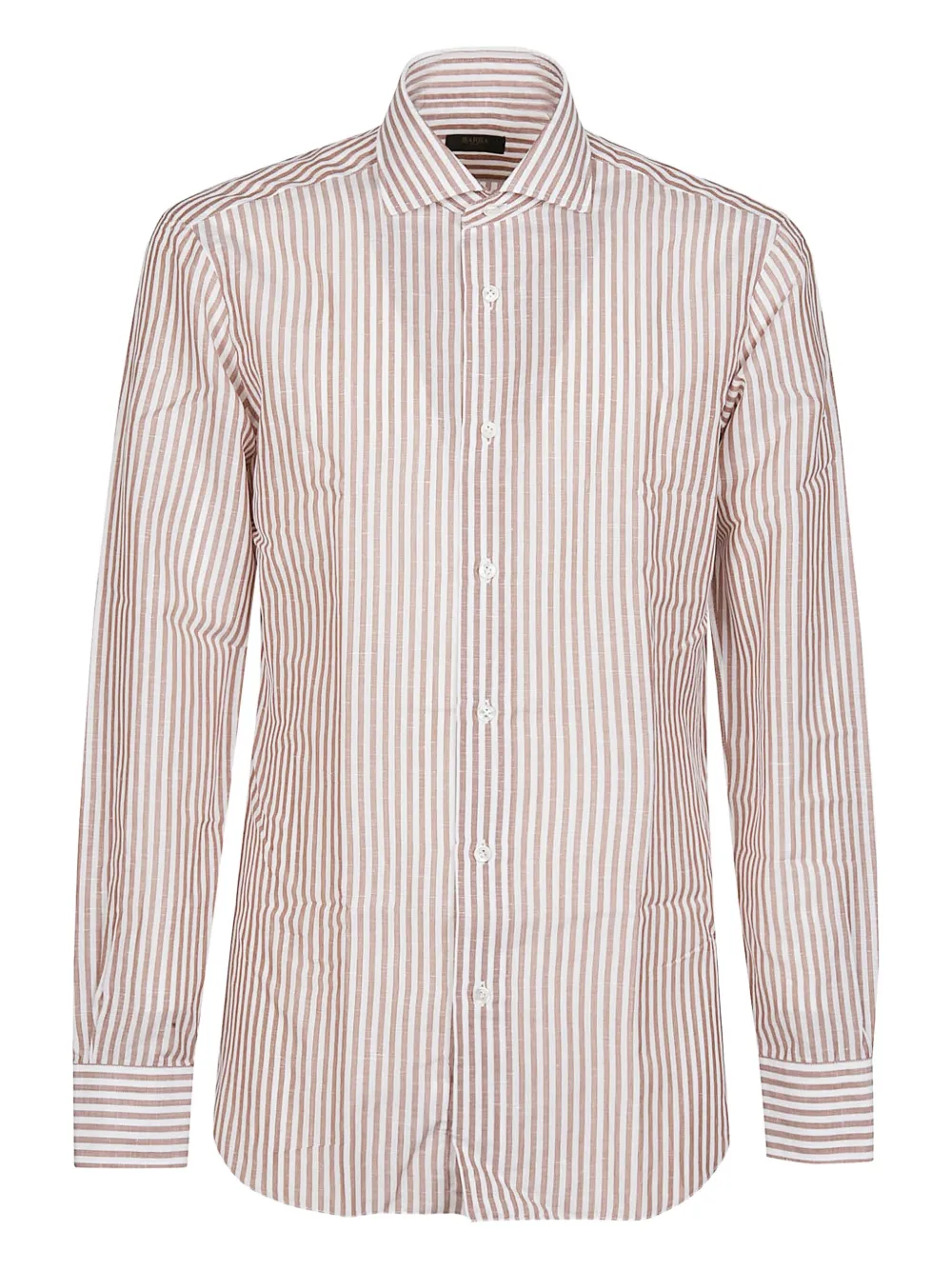 

Рубашка из хлопка в полоску Barba, коричневый