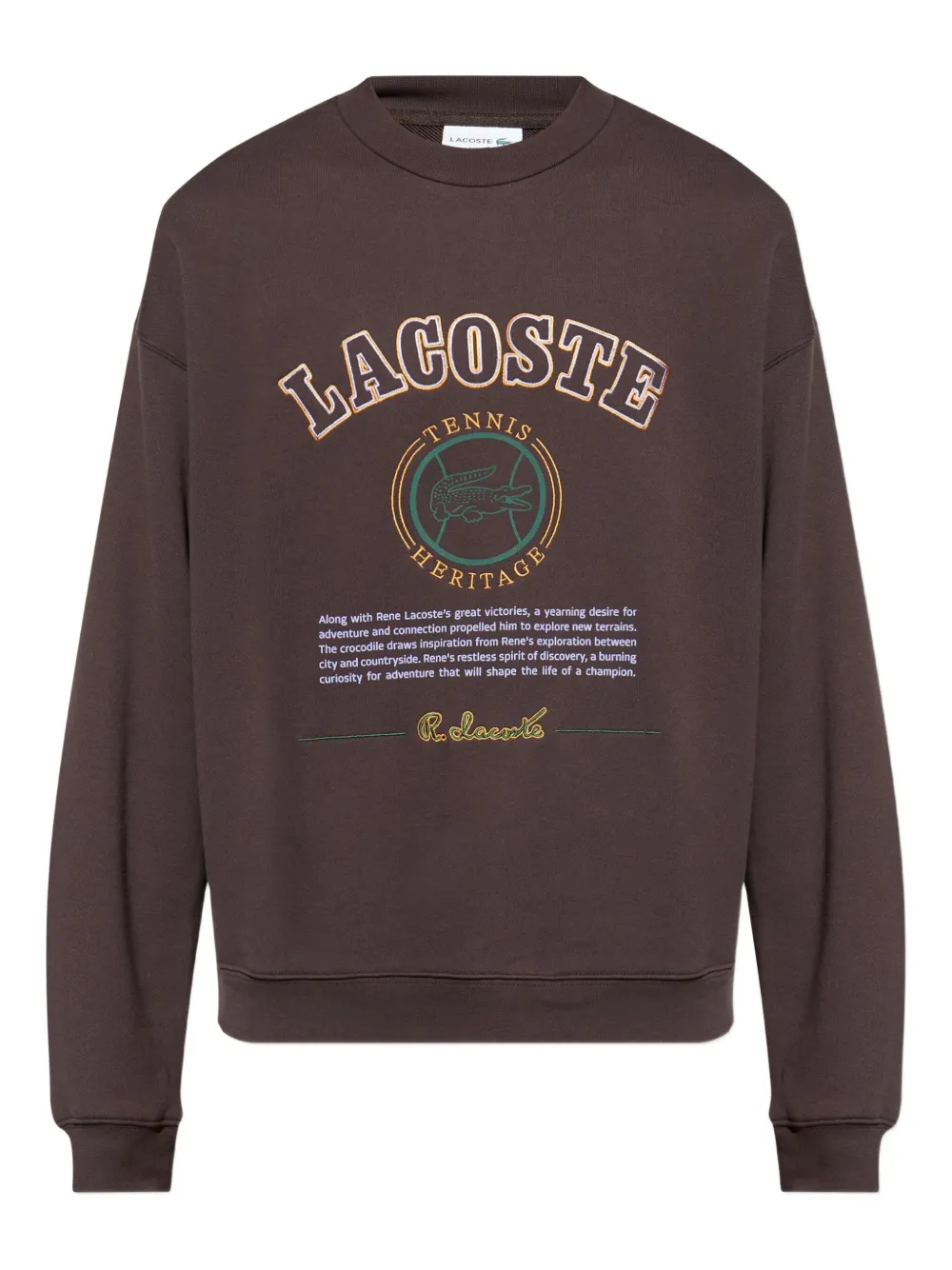 

Толстовка с вышивкой Heritage Lacoste, коричневый