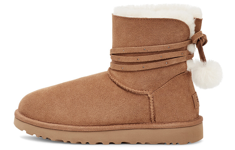 Угги женские UGG Mini Bailey Bow Pom, коричневый
