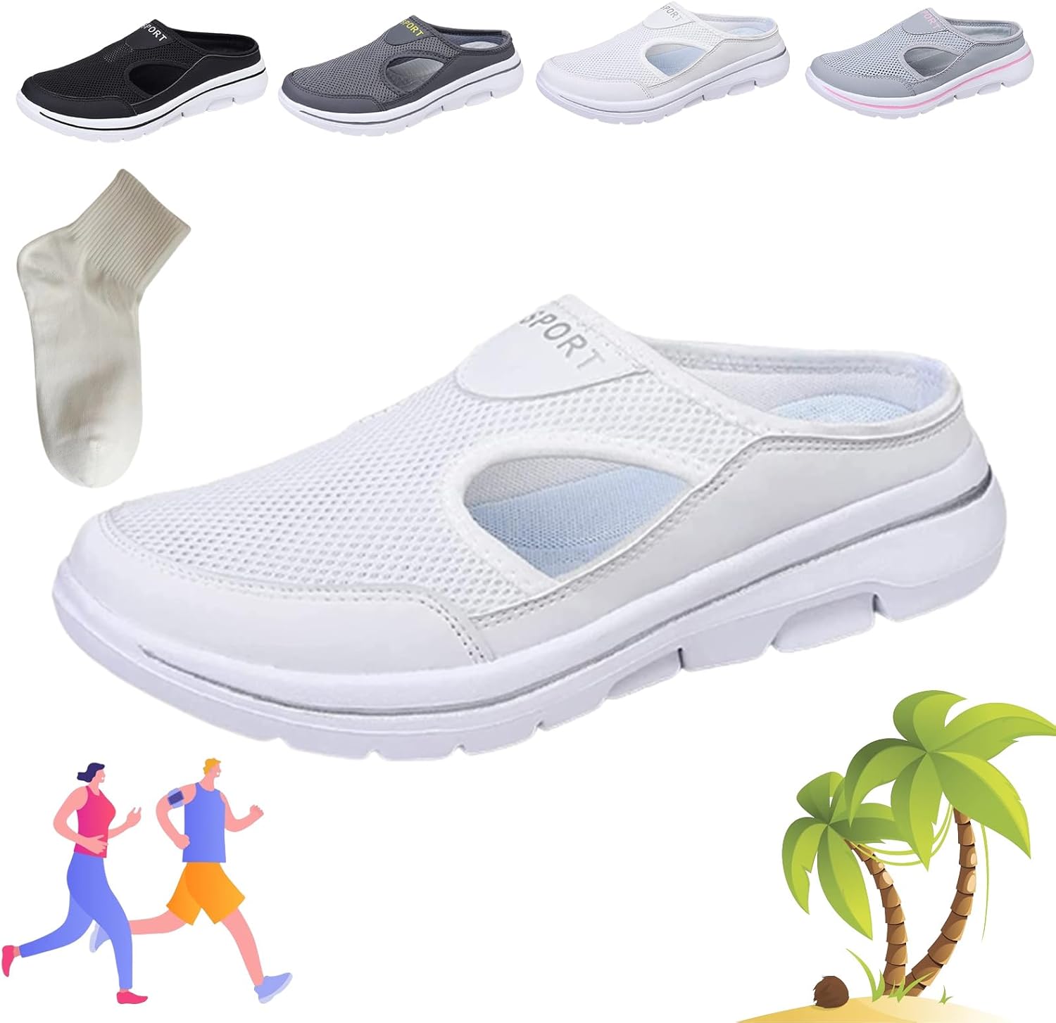 

Мужские спортивные сандалии RJDJ с поддержкой и воздухопроницаемостью, белый