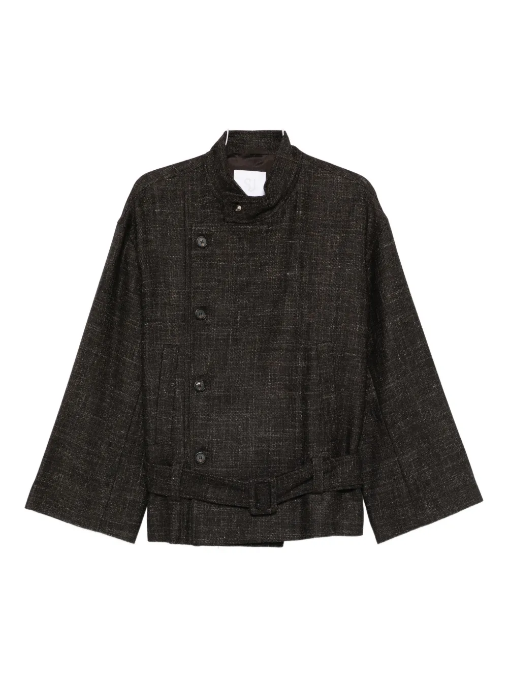 

Куртка на пуговицах с поясом Su, коричневый