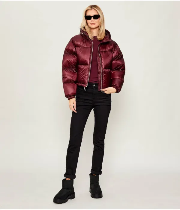 Пуховая куртка oversize fit Tommy Hilfiger, бордовый — фото 2