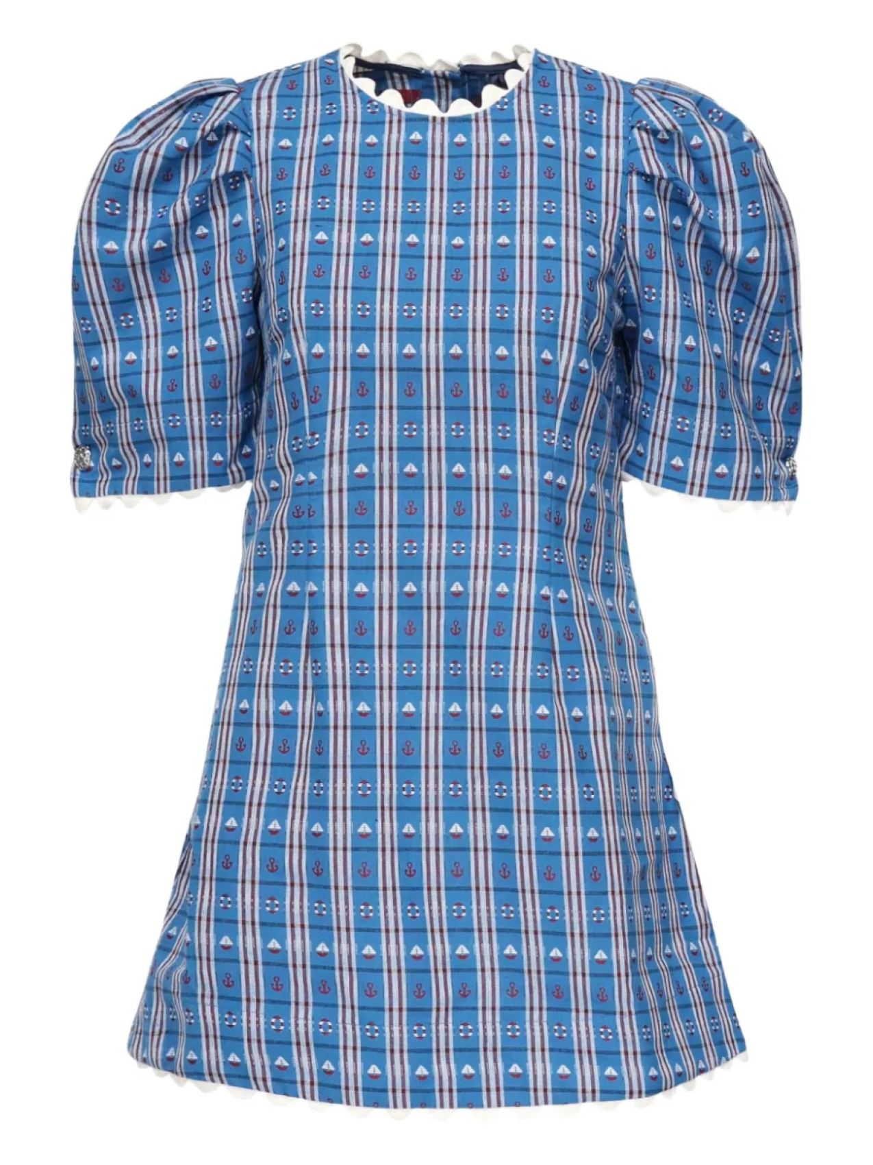 

Платье Celia B mini Carmen в клетку с рукавами-фонариками, синий