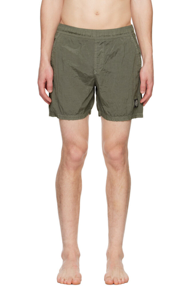 

Зеленые нейлоновые металлические шорты для плавания ECONYL Stone Island