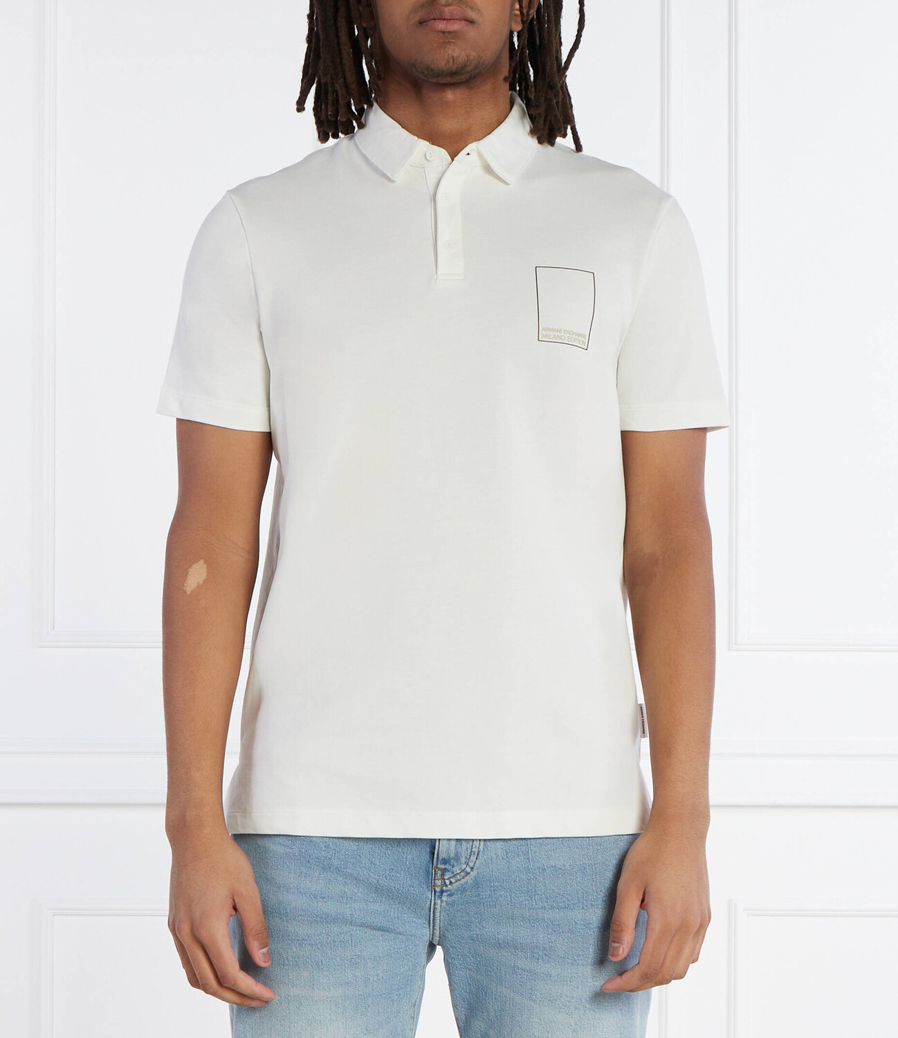 

Поло Armani Exchange Regular Fit, экрю