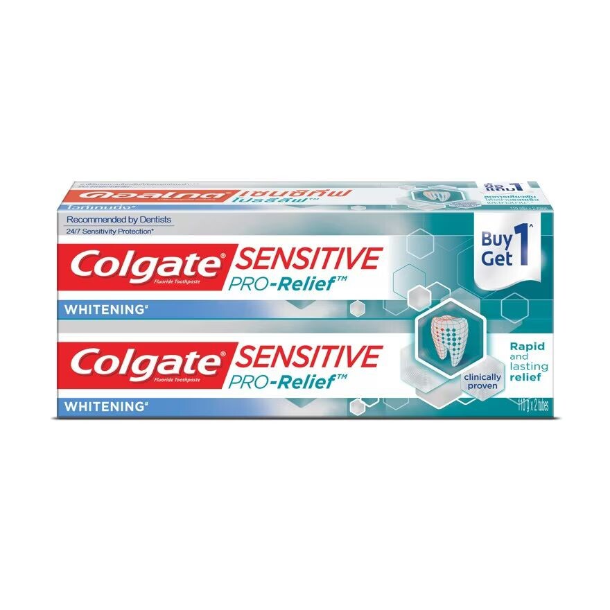 

Colgate Зубная паста Sensitive Pro Relief Whitening 110 г. Двойная упаковка, Silver, white