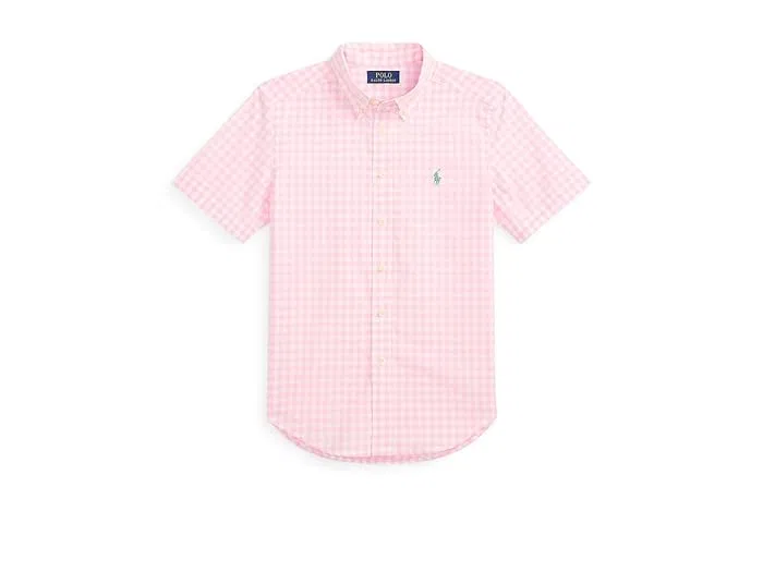 Рубашка из поплина в клетку Polo Ralph Lauren Kids, Carmel Pink/White