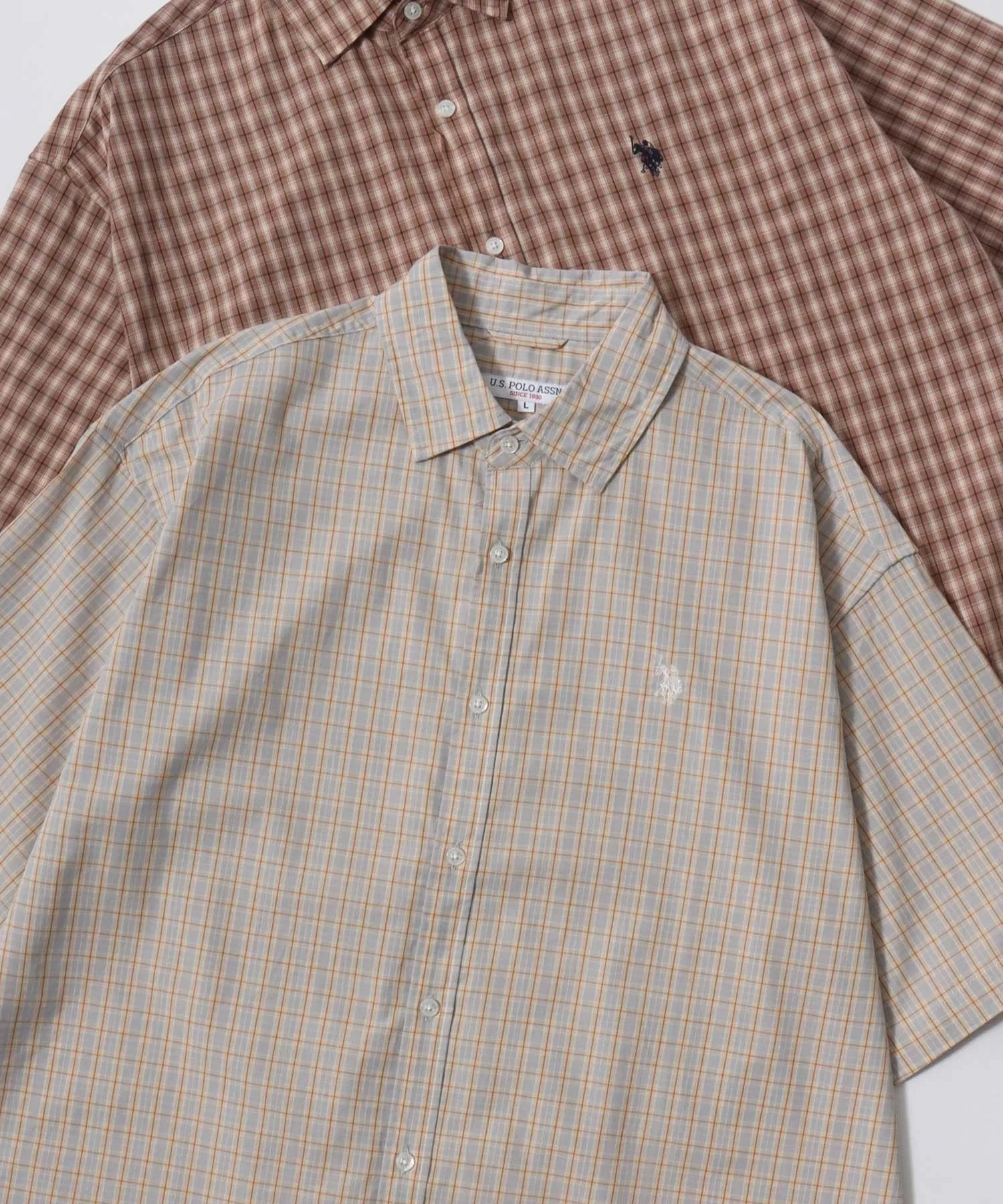 Унисекс рубашка Broad Denim U.S. POLO ASSN. с логотипом серая