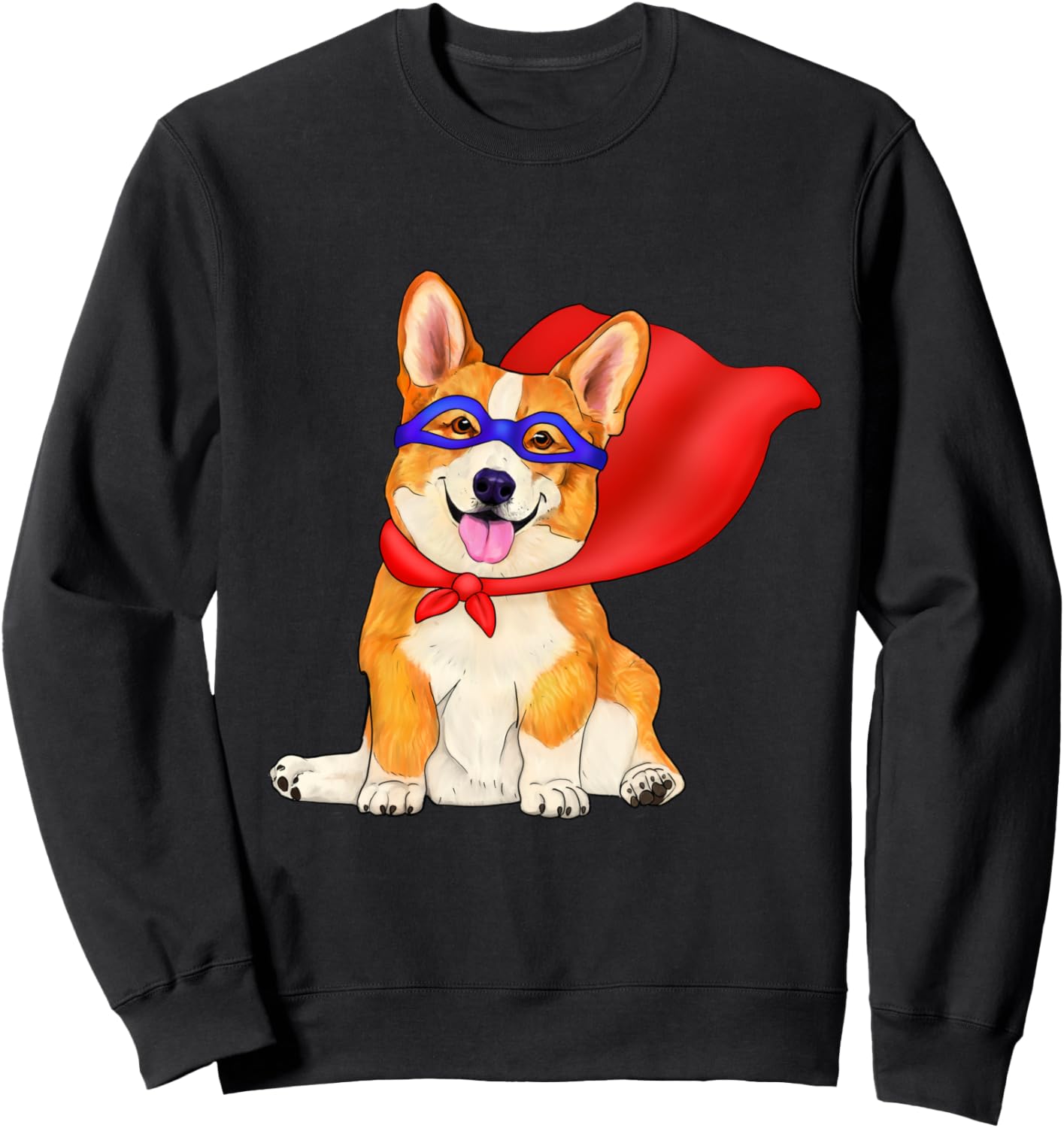 

Супергеройский корги - Милая толстовка с изображением собаки-супергероя и красным плащом Cute Happy Animals In Hats And Costumes By Gehu