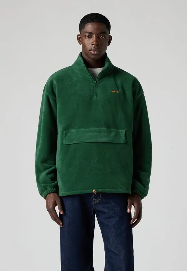 Толстовка на молнии Levi'S Lse rlxd graphic zip pch fleece jumper, тёмно-зелёный — фото 2