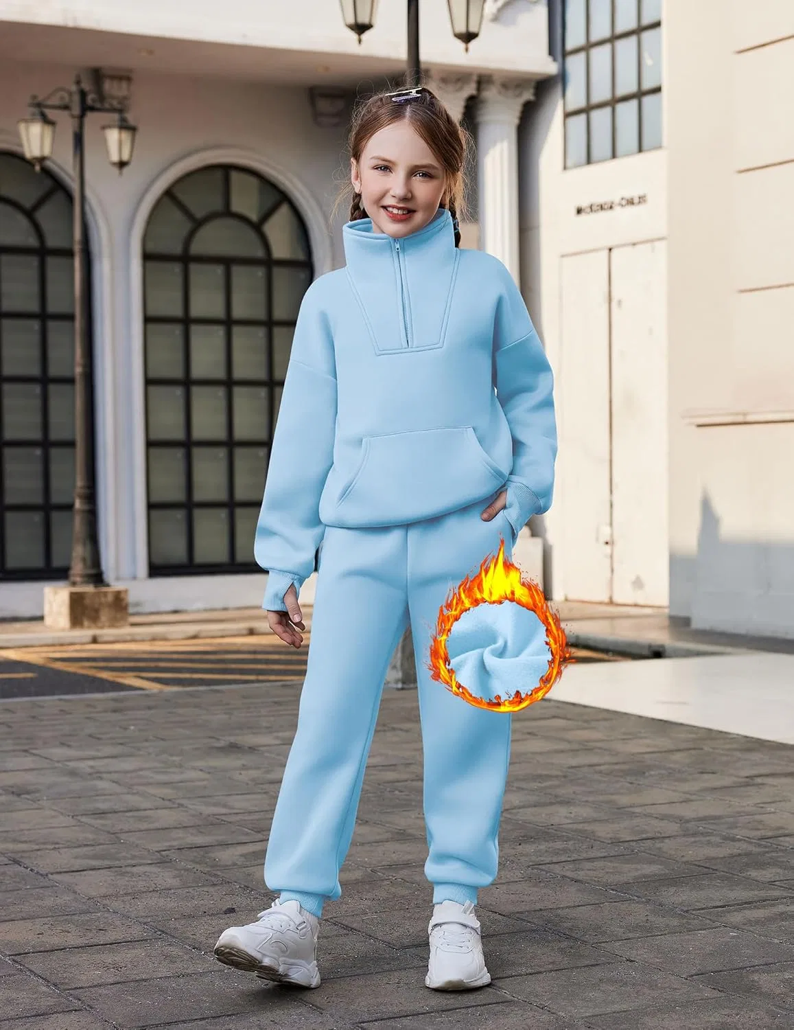Детский спортивный костюм Zaclotre флисовый, Light Blue — фото 2