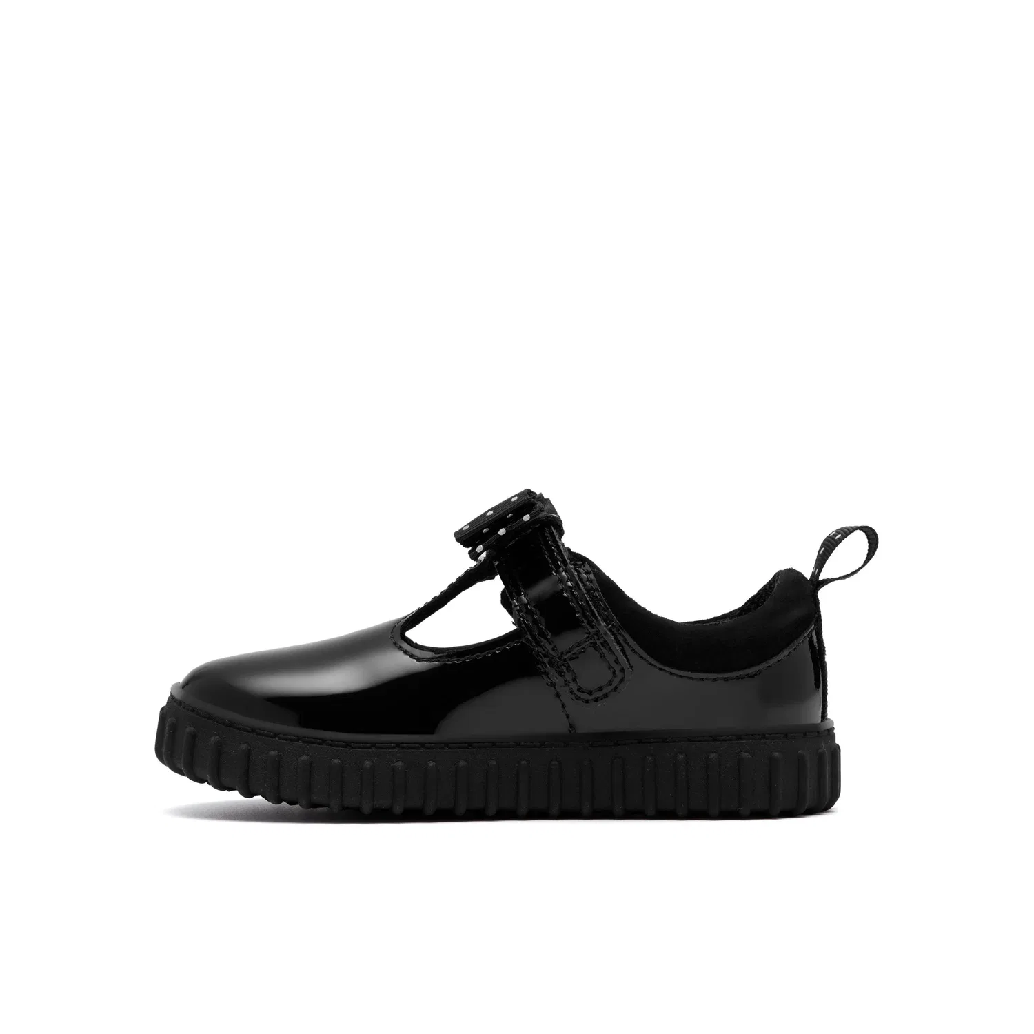 Туфли Clarks для девочек с бантом, черные — фото 2
