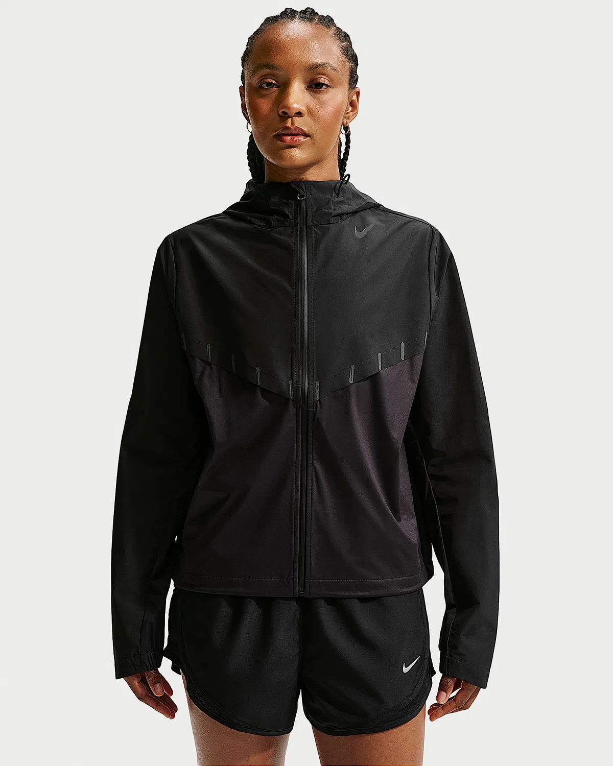 Женская ветрозащитная куртка для бега Nike AeroSwift Aerogami Storm-FIT, Black/Black