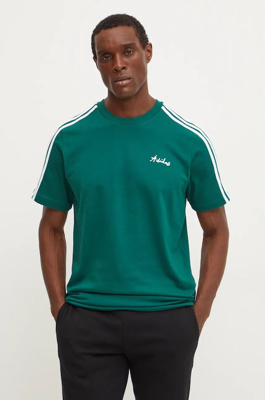 

Хлопковая футболка Adidas, зеленый