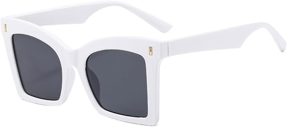 

Большие женские солнцезащитные очки «кошачий глаз» с двухцветным дизайном и заклепками, а также леопардовым градиентом, идеально подходят для занятий спортом на открытом воздухе, бега и езды на велосипеде Generic, White Gray