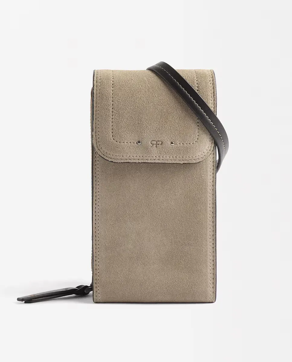 

Кожаная сумка для мобильного телефона, трансформируемая в сумку через плечо с клапаном и магнитной застежкой Parfois, бежевый