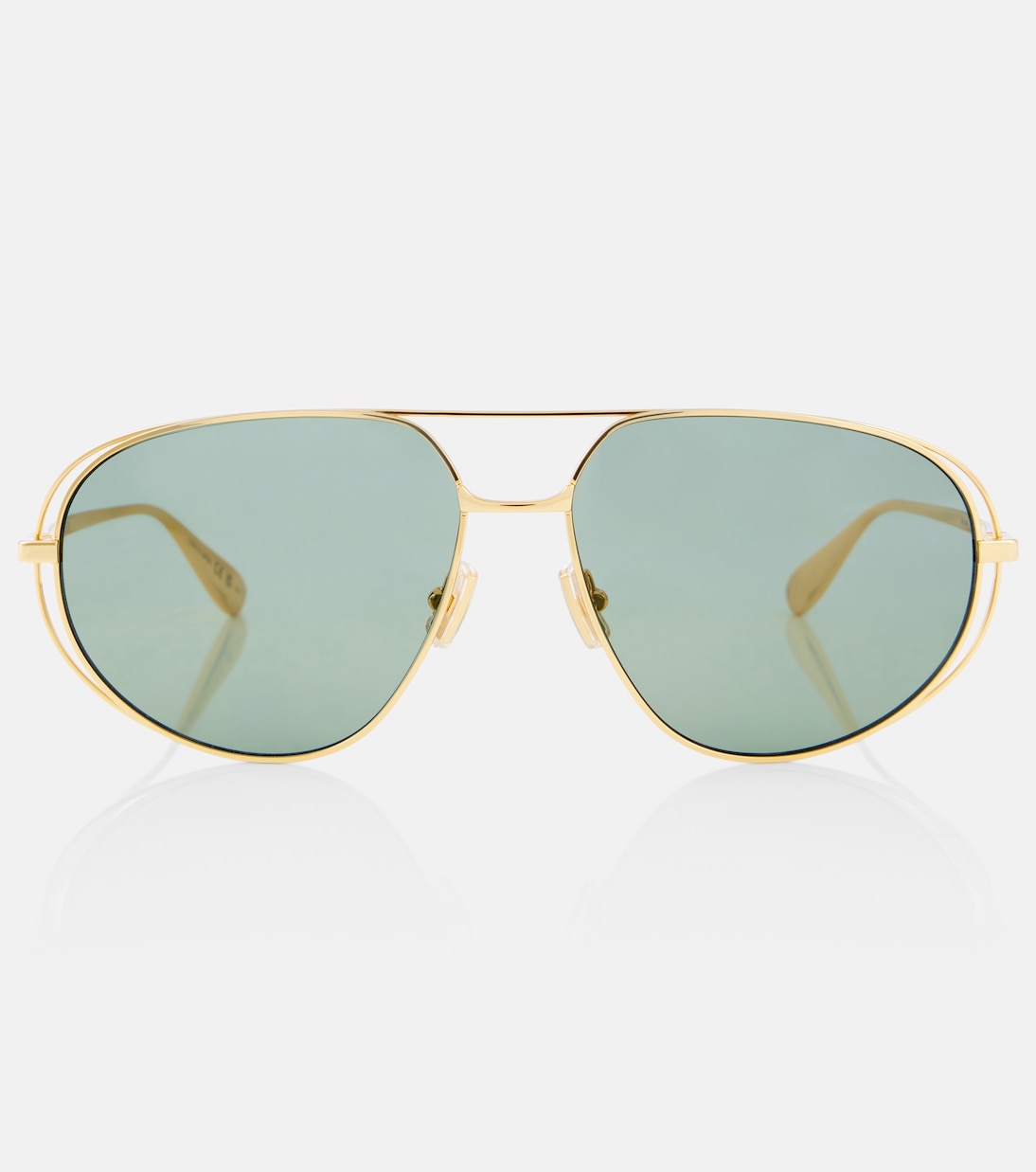 

Авиаторские солнцезащитные очки Bottega Veneta, Gold-Gold-Green