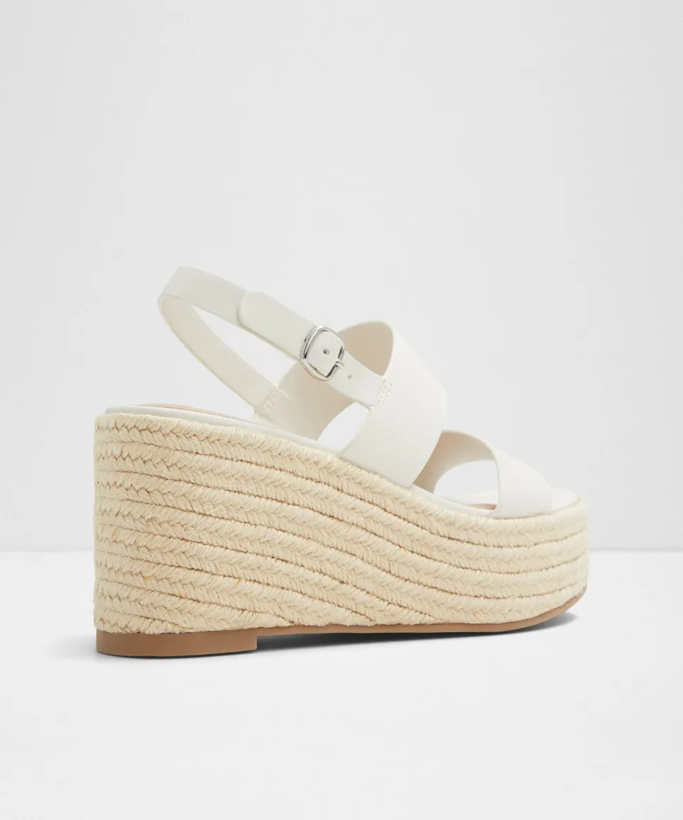 Женские босоножки на танкетке с квадратным носком Aldo, белый — фото 2