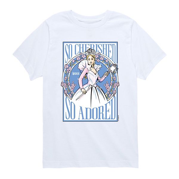 

Футболка с принтом Boys 8-20 Wicked for Good Glinda So Cherished So Adored Licensed Character, White