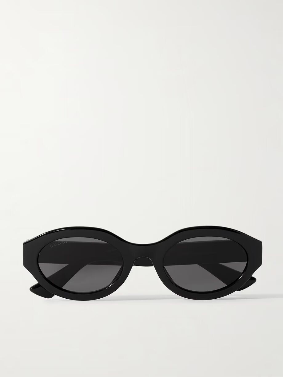 

Солнцезащитные очки в овальной оправе из ацетата Gucci Eyewear, черный